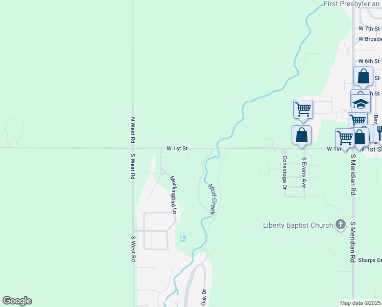 map of restaurants, bars, coffee shops, grocery stores, and more near 3105 West 1st Street in Newton
