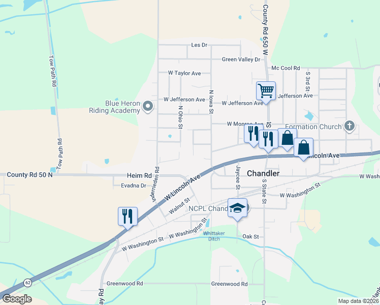 map of restaurants, bars, coffee shops, grocery stores, and more near 127 North Kentucky Avenue in Chandler