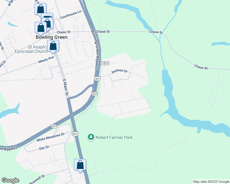 map of restaurants, bars, coffee shops, grocery stores, and more near 16066 Harrison Way in Bowling Green