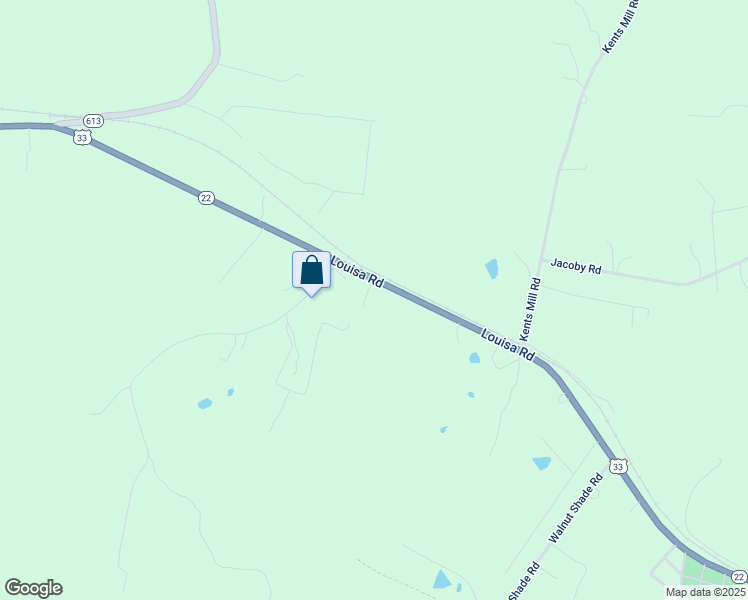 map of restaurants, bars, coffee shops, grocery stores, and more near 18880 Louisa Road in Louisa