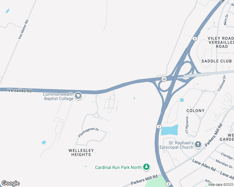 map of restaurants, bars, coffee shops, grocery stores, and more near 3298 Versailles Road in Lexington