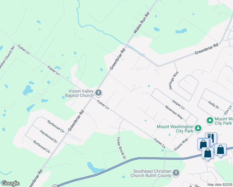 map of restaurants, bars, coffee shops, grocery stores, and more near 223 Shelley Court in Mount Washington
