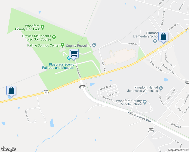 map of restaurants, bars, coffee shops, grocery stores, and more near 1150 Lawrenceburg Road in Versailles