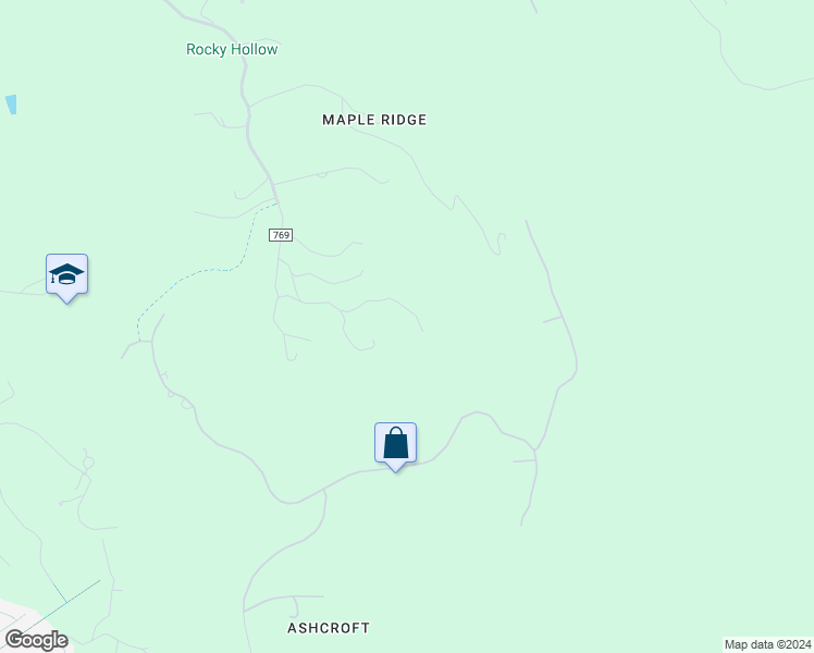 map of restaurants, bars, coffee shops, grocery stores, and more near 2450 Rocky Hollow Road in Charlottesville