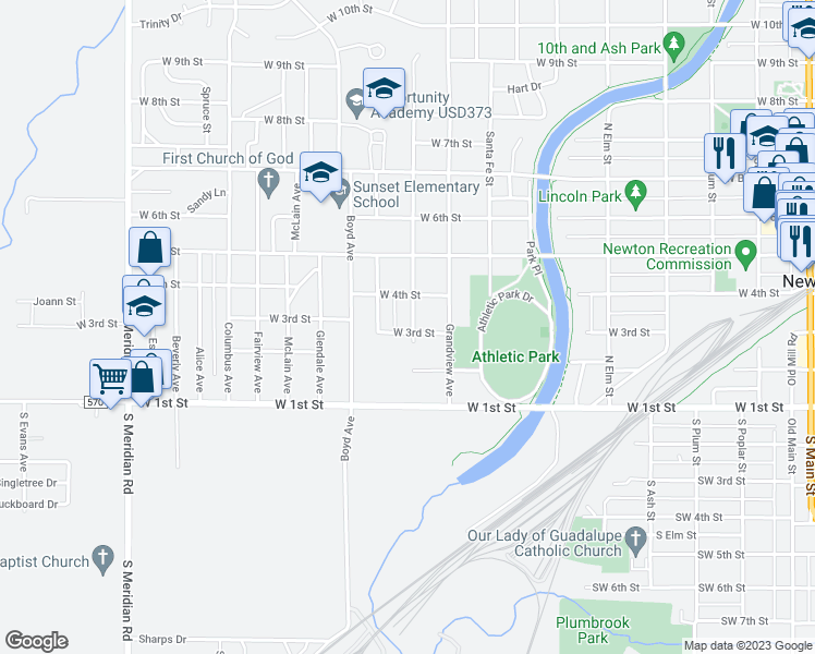 map of restaurants, bars, coffee shops, grocery stores, and more near 301 Highland Avenue in Newton