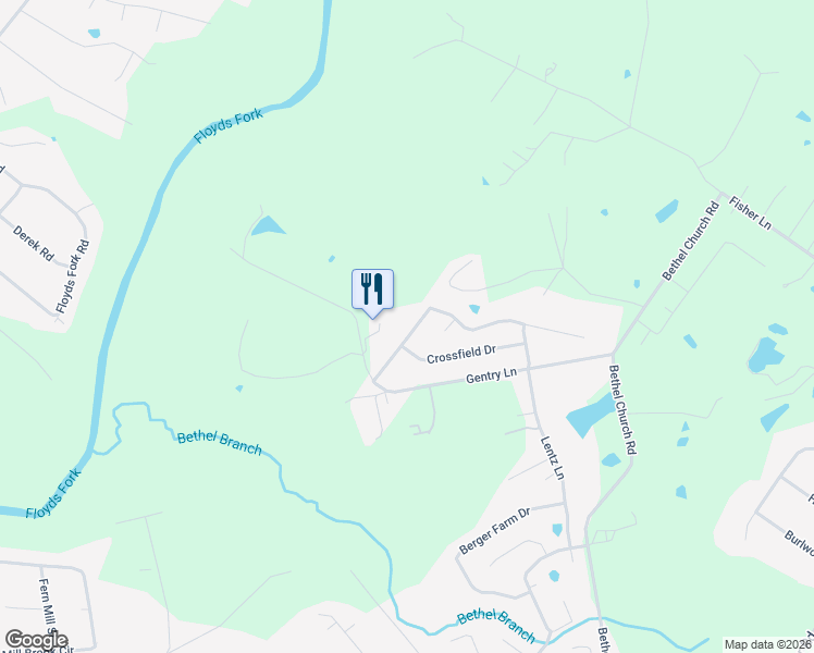 map of restaurants, bars, coffee shops, grocery stores, and more near 456 Gentry Crossings Boulevard in Mount Washington