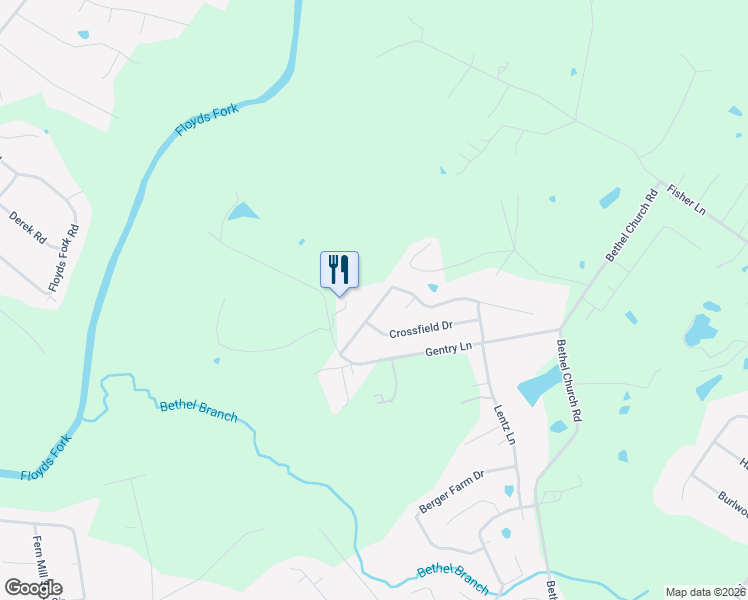 map of restaurants, bars, coffee shops, grocery stores, and more near 456 Gentry Crossings Boulevard in Mount Washington