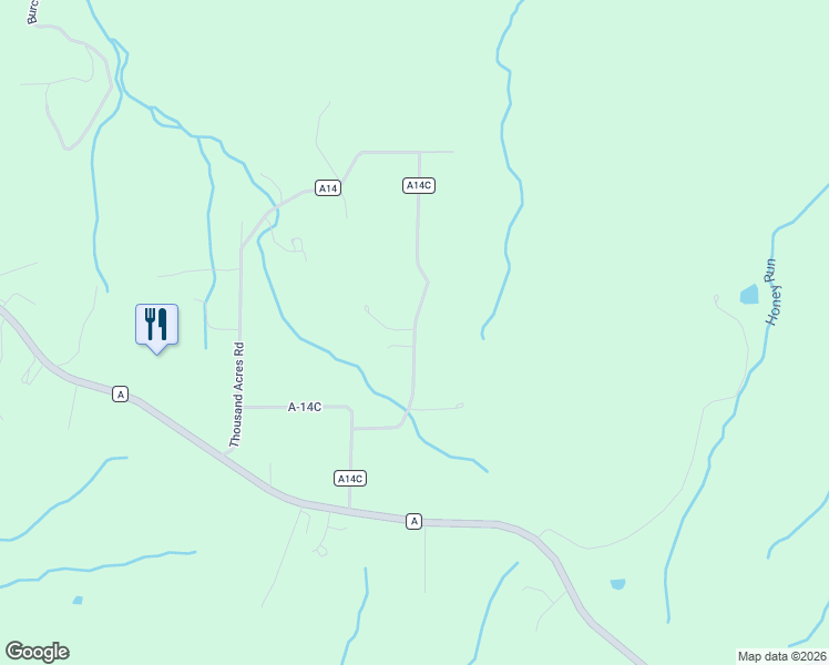 map of restaurants, bars, coffee shops, grocery stores, and more near County Road A14C in Camden County