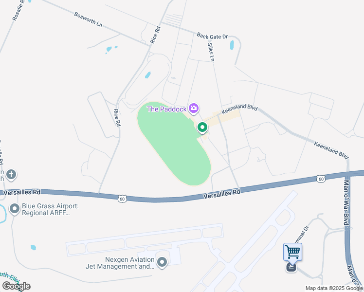map of restaurants, bars, coffee shops, grocery stores, and more near 4201 Versailles Road in Lexington