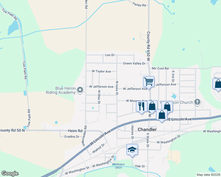 map of restaurants, bars, coffee shops, grocery stores, and more near 419-423 West Madison Avenue in Chandler