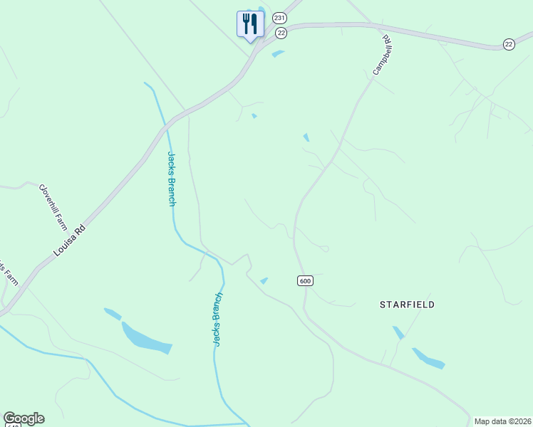 map of restaurants, bars, coffee shops, grocery stores, and more near 300 Campbell Road in Keswick