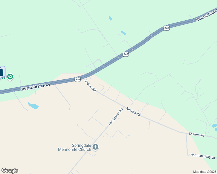 map of restaurants, bars, coffee shops, grocery stores, and more near 25 Homestead Lane in Waynesboro