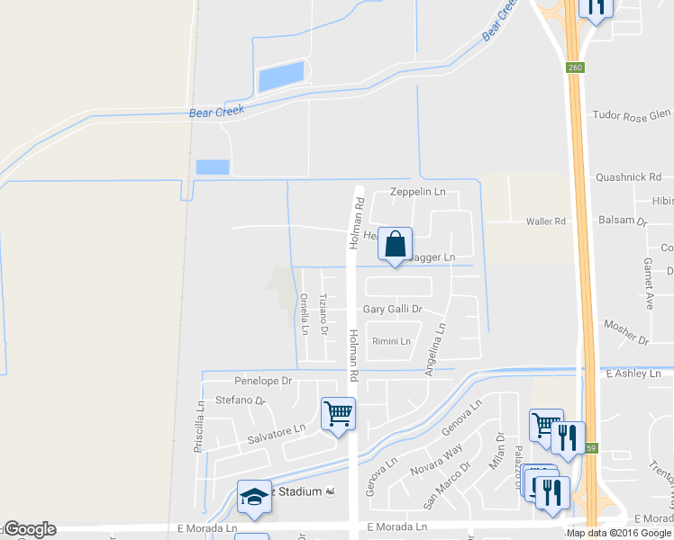 map of restaurants, bars, coffee shops, grocery stores, and more near 3449 Bagello Court in Stockton