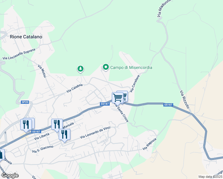 map of restaurants, bars, coffee shops, grocery stores, and more near 15 Via Pantelleria in Valderice