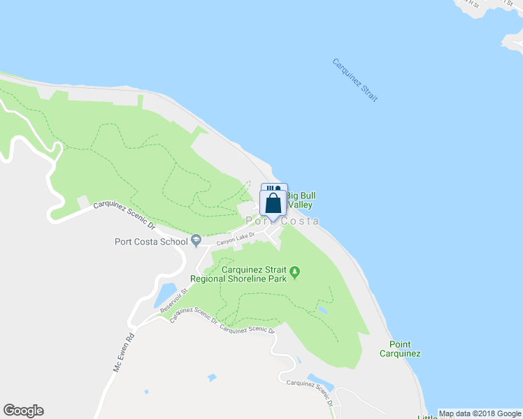 map of restaurants, bars, coffee shops, grocery stores, and more near 7 Prospect Avenue in Port Costa