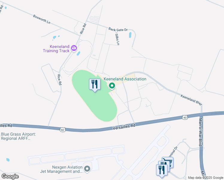 map of restaurants, bars, coffee shops, grocery stores, and more near 4201 Versailles Road in Lexington