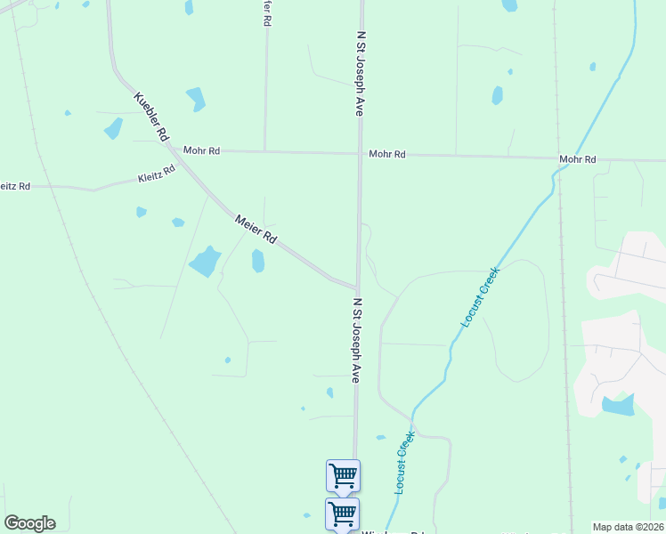 map of restaurants, bars, coffee shops, grocery stores, and more near 2415 Meier Road in Evansville