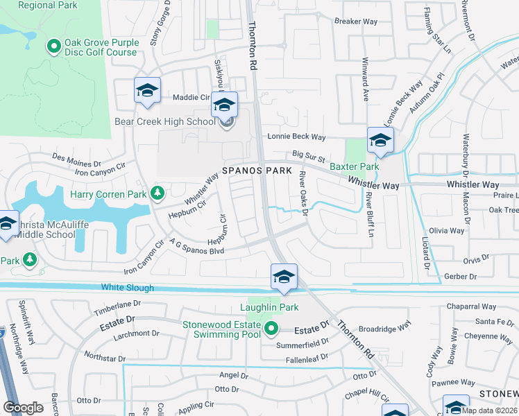 map of restaurants, bars, coffee shops, grocery stores, and more near 3081 English Oak Circle in Stockton
