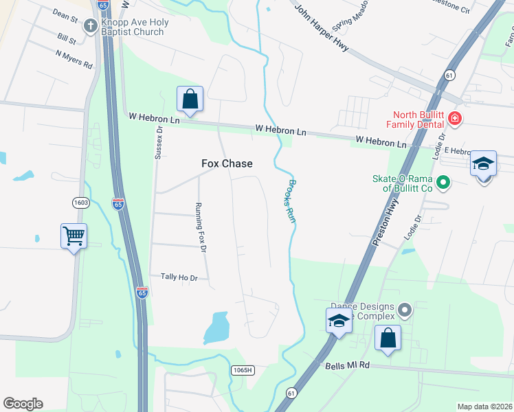 map of restaurants, bars, coffee shops, grocery stores, and more near 4904 Hickory Hollow Lane in Shepherdsville