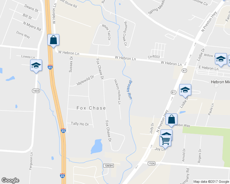 map of restaurants, bars, coffee shops, grocery stores, and more near 4904 Hickory Hollow Lane in Shepherdsville