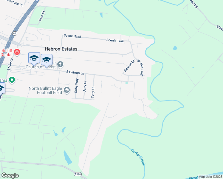 map of restaurants, bars, coffee shops, grocery stores, and more near 3604 Old Cabin Court in Shepherdsville