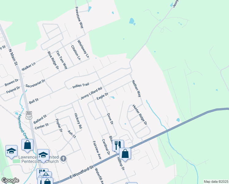 map of restaurants, bars, coffee shops, grocery stores, and more near 314 Eagle Drive in Lawrenceburg