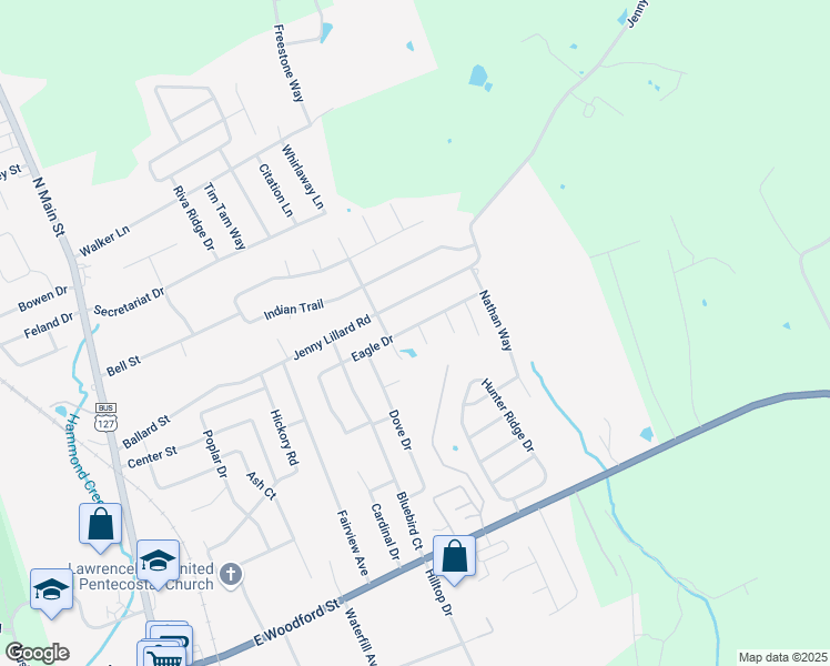 map of restaurants, bars, coffee shops, grocery stores, and more near 314 Eagle Drive in Lawrenceburg