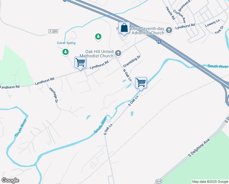 map of restaurants, bars, coffee shops, grocery stores, and more near 1925 Stanford Avenue in Waynesboro