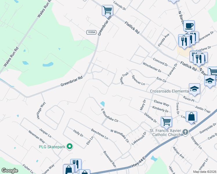 map of restaurants, bars, coffee shops, grocery stores, and more near 126 Garnette Court in Mount Washington