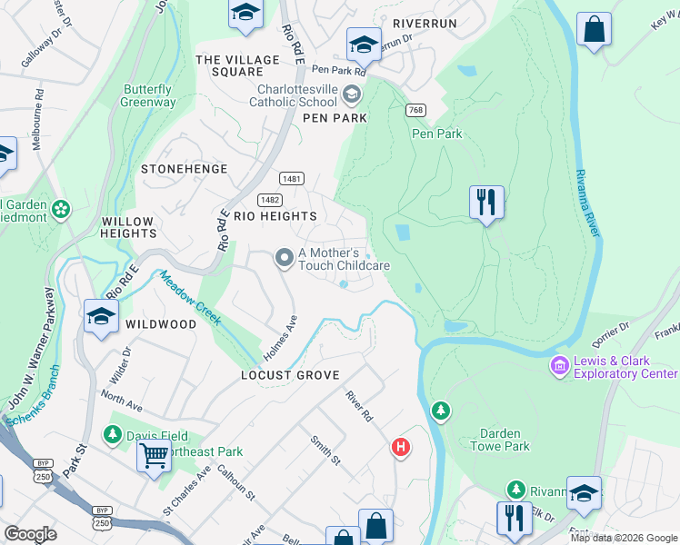 map of restaurants, bars, coffee shops, grocery stores, and more near in 