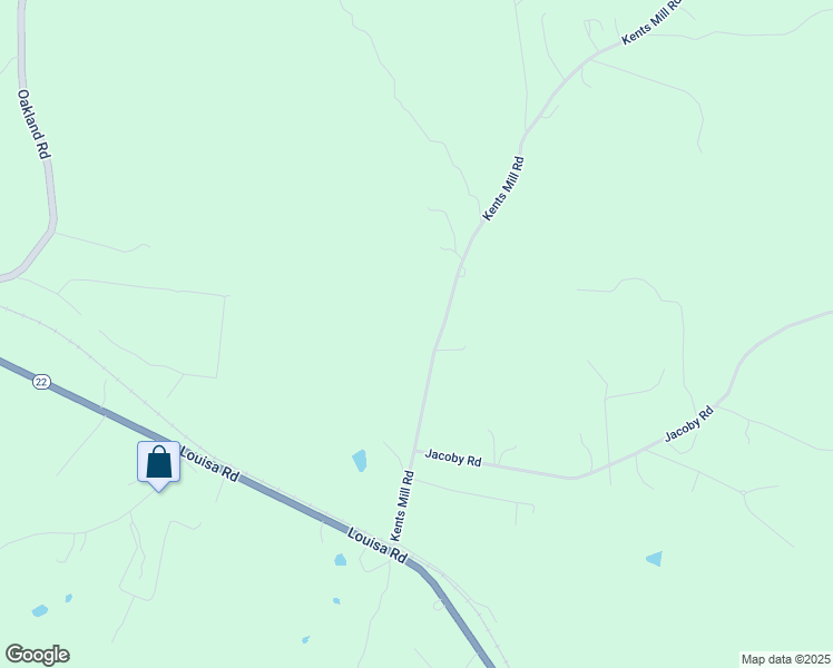 map of restaurants, bars, coffee shops, grocery stores, and more near 449 Kents Mill Road in Louisa