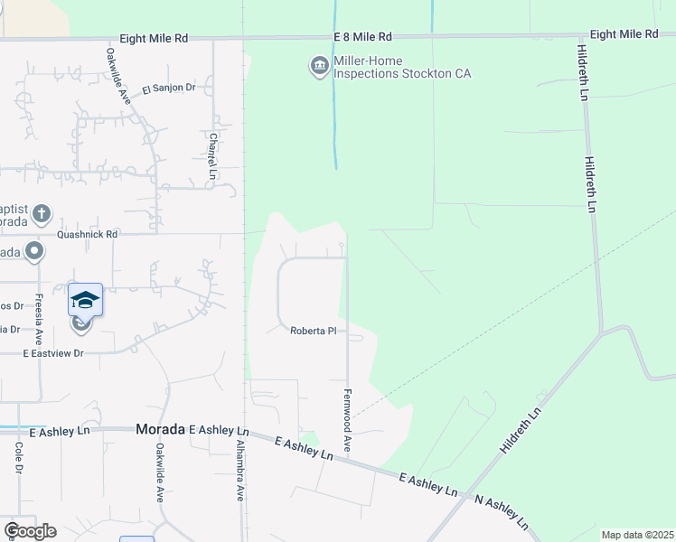 map of restaurants, bars, coffee shops, grocery stores, and more near 6352 McFarland Road in Stockton