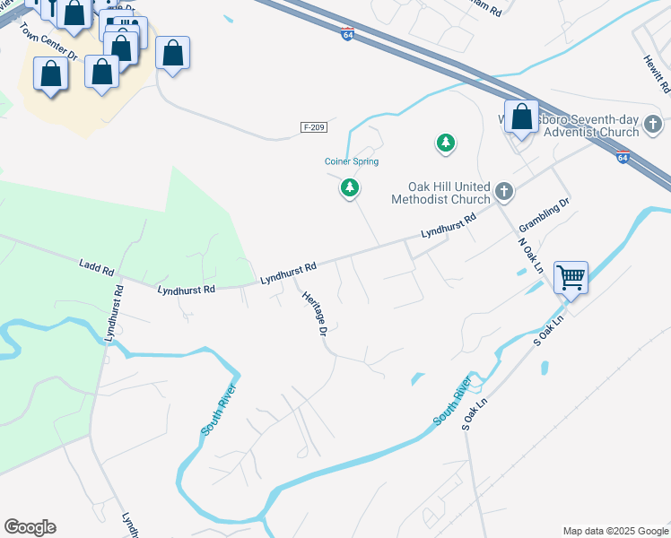 map of restaurants, bars, coffee shops, grocery stores, and more near 2148 Lyndhurst Road in Waynesboro