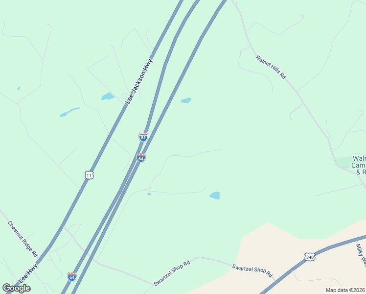 map of restaurants, bars, coffee shops, grocery stores, and more near 43-129 Walnut Creek Drive in Staunton