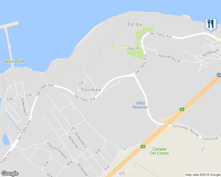 map of restaurants, bars, coffee shops, grocery stores, and more near 101 Old County Road in Crockett