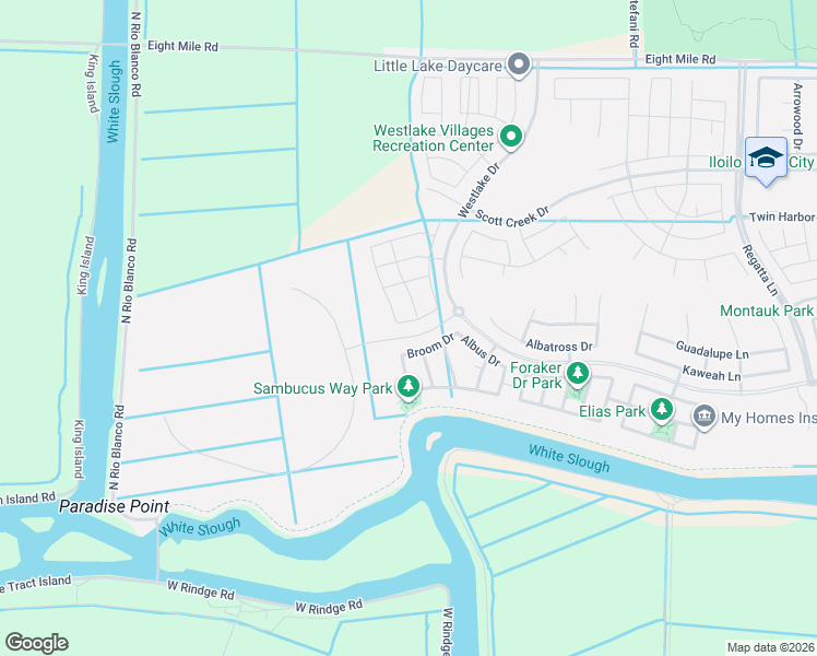 map of restaurants, bars, coffee shops, grocery stores, and more near Bear Creek in Stockton