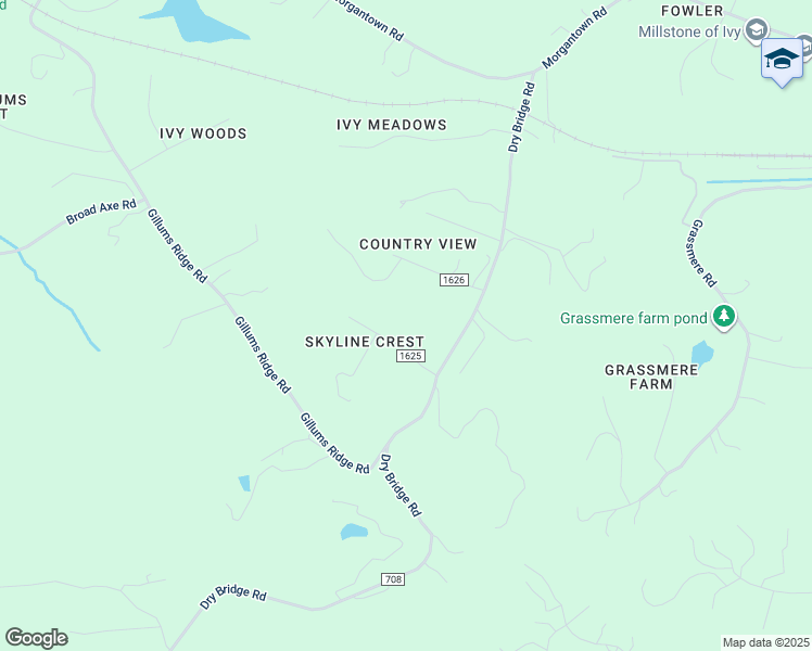 map of restaurants, bars, coffee shops, grocery stores, and more near 3736 Skyline Crest Drive in Charlottesville