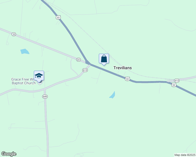 map of restaurants, bars, coffee shops, grocery stores, and more near Trevilians Square in Louisa County