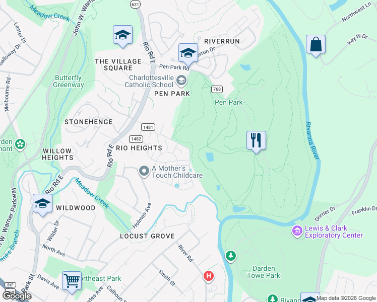 map of restaurants, bars, coffee shops, grocery stores, and more near in 