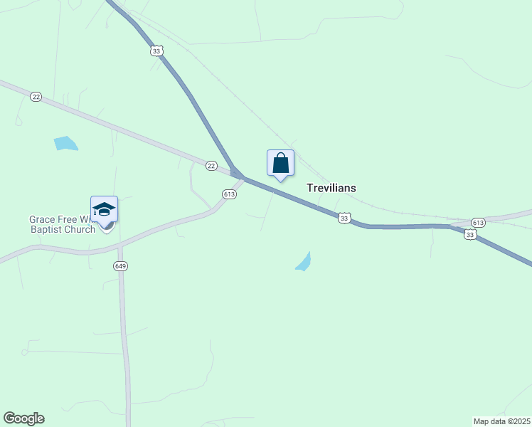 map of restaurants, bars, coffee shops, grocery stores, and more near Trevilians Square in Louisa County