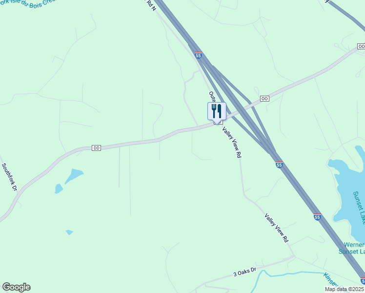 map of restaurants, bars, coffee shops, grocery stores, and more near 9498 State Road DD in Bloomsdale