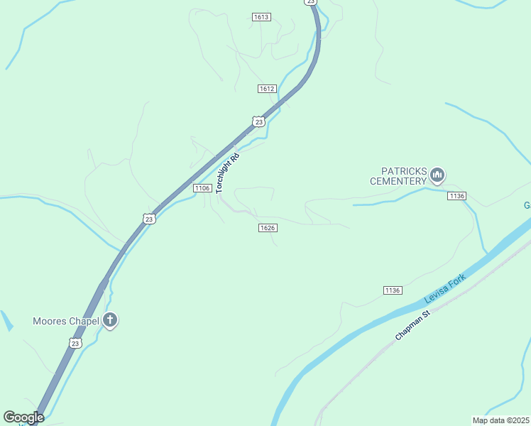 map of restaurants, bars, coffee shops, grocery stores, and more near Torchlight Road in Louisa