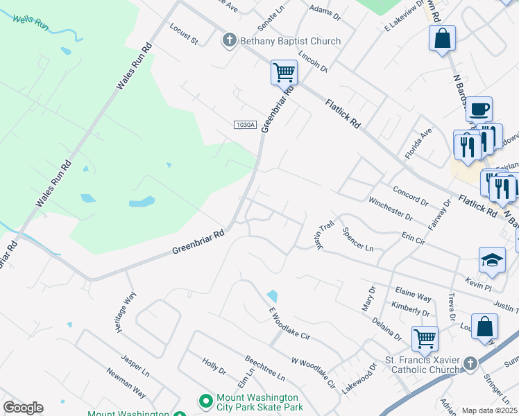 map of restaurants, bars, coffee shops, grocery stores, and more near 173 Stone Meadow Drive in Mount Washington