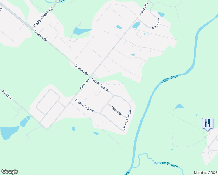 map of restaurants, bars, coffee shops, grocery stores, and more near 1021 Floyds Fork Drive in Shepherdsville