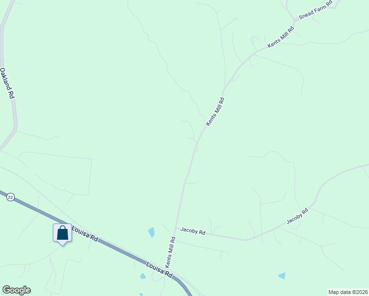 map of restaurants, bars, coffee shops, grocery stores, and more near 595 Kents Mill Road in Louisa