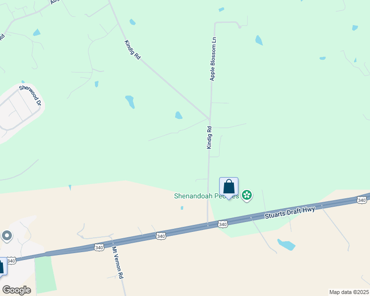 map of restaurants, bars, coffee shops, grocery stores, and more near 395 Kindig Road in Waynesboro