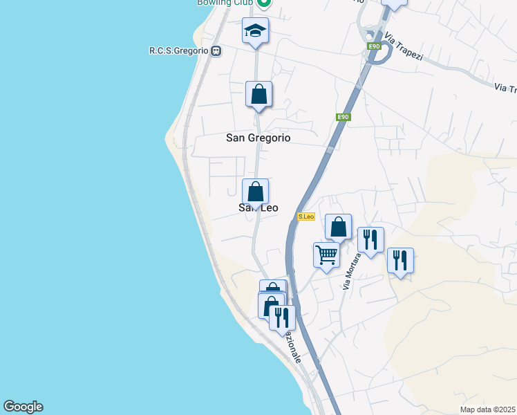 map of restaurants, bars, coffee shops, grocery stores, and more near in San Leo