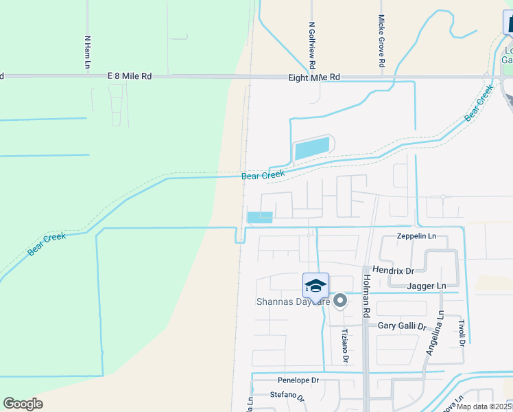 map of restaurants, bars, coffee shops, grocery stores, and more near 10311 Holman Road in Stockton