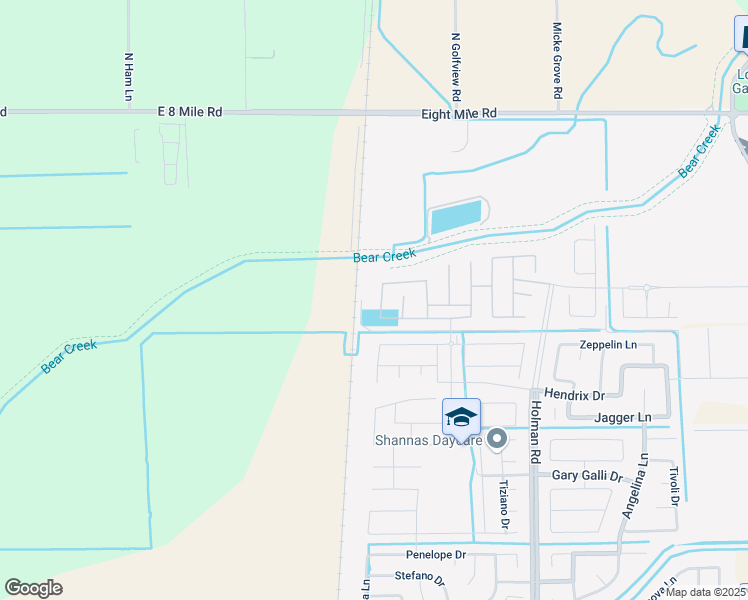 map of restaurants, bars, coffee shops, grocery stores, and more near 10311 Holman Road in Stockton