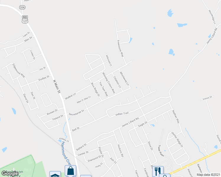 map of restaurants, bars, coffee shops, grocery stores, and more near 3111 Winning Colors Way in Lawrenceburg